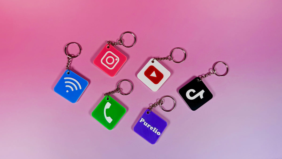 NFC Schlüsselanhänger personalisierbar – Social Media, WLAN & Kontakt | 3D-Druck