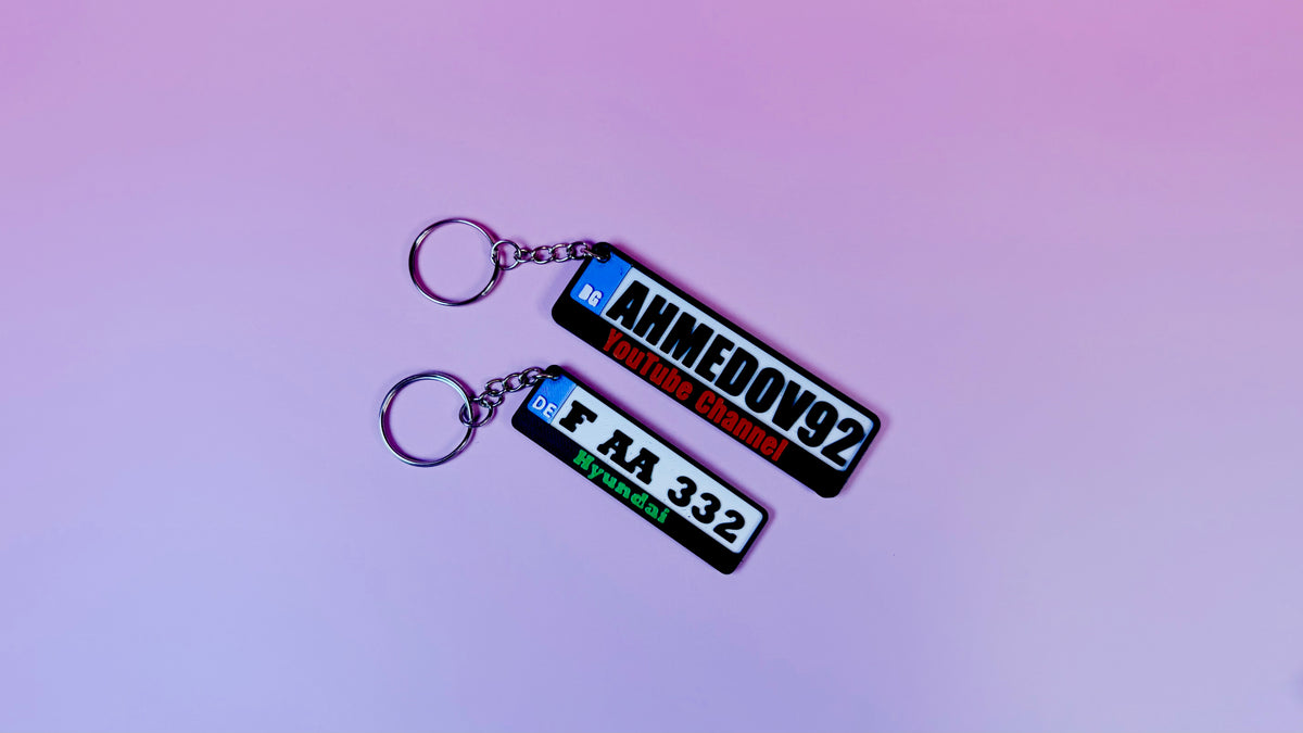Personalisierter NFC Schlüsselanhänger – Kennzeichen, Name & Social Media | 3D-Druck