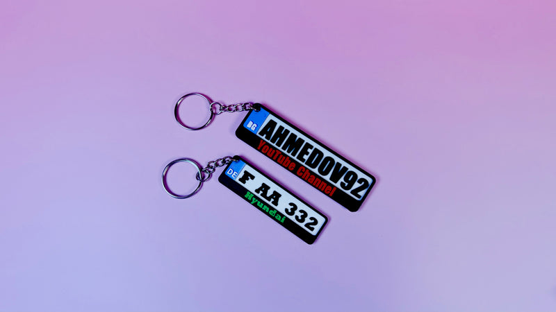 Personalisierter NFC Schlüsselanhänger – Kennzeichen, Name & Social Media | 3D-Druck