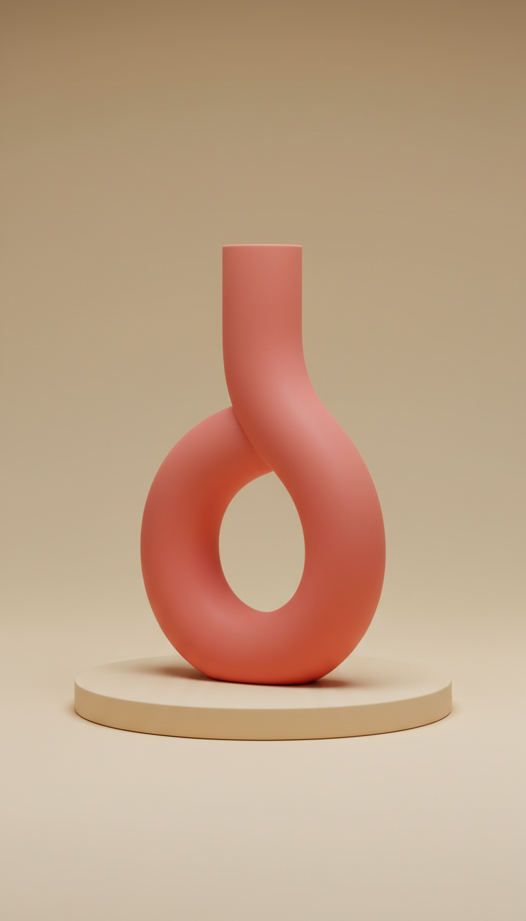 Loop Vase mit Korallenton